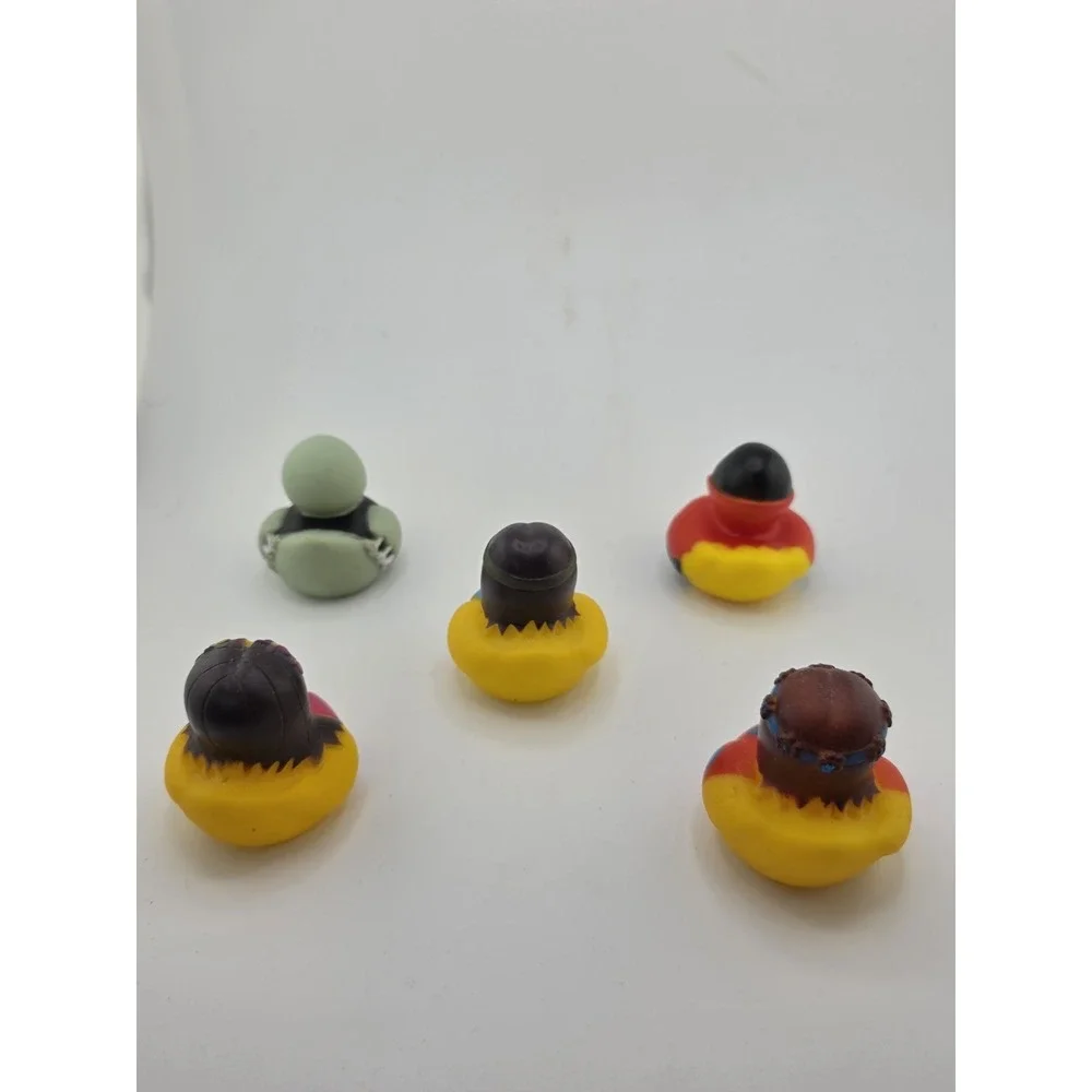 Set of 5 Plastic Duck Figurines Assorted Designs Collectibles
